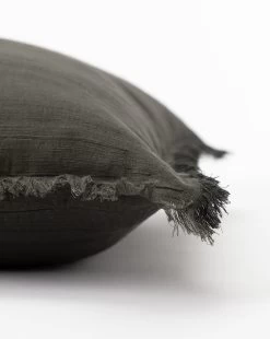 Abbey Silk Fringe Pillow Cover -Decoration Specialty Shop AbbeySilkFringePillowCover MPLW0437 GRY 24x24 D1