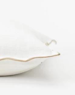 Arla Double Flange Pillow Cover -Decoration Specialty Shop ArlaDoubleFringePillowCover MPLW1086 WHT 24x24 D1