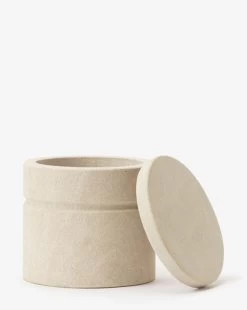 Barton Sandstone Canister -Decoration Specialty Shop BartonSandstoneCanister MBTH0246 WHT L D1