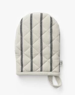 Black Striped Oven Mitt