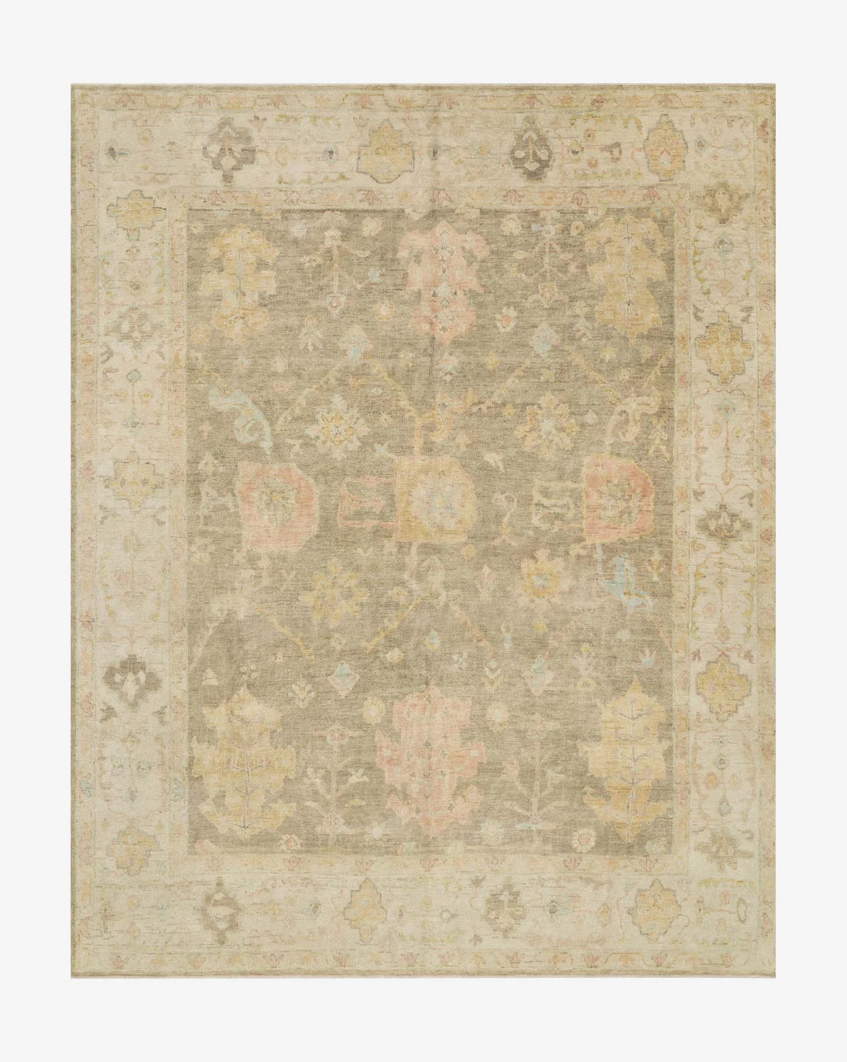Clementina Moss Gray Hand-Knotted Wool Rug 1 Clementina Moss Gray Hand-Knotted Wool Rug