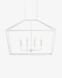 Denison White Rectangular Lantern