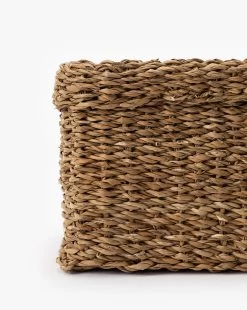 Emberly Woven Basket -Decoration Specialty Shop EmberlyWovenBasket MDCR2660 NAT D1