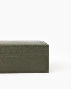 Green Leather Box 15 Green Leather Box -Decoration Specialty Shop GreenLeatherBox MDCR2515 GRN D2
