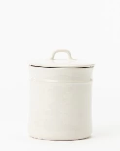 Handled Ceramic Canister -Decoration Specialty Shop HandledCeramicCanister MDCR2149 WHT S