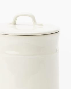 Handled Ceramic Canister -Decoration Specialty Shop HandledCeramicCanister MDCR2149 WHT D2