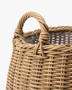 Lightwash Handled Planter Basket -Decoration Specialty Shop HandledPlanterBasket MDCR2790 LTW D2 T