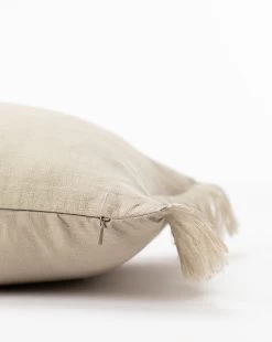 Hazelton Mushroom Fringed Pillow Cover -Decoration Specialty Shop HazeltonFringedPillowCover MPLW0909 MSH 12x24 D1