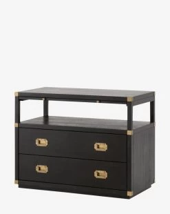 Kelan 2-Drawer Nightstand 19 Kelan 2-Drawer Nightstand -Decoration Specialty Shop Kelan2 DrawerNightstand MFRN0823 BLK OS D2