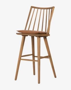 Madison Stool -Decoration Specialty Shop MadisonBarStoolSandyOak Leather1
