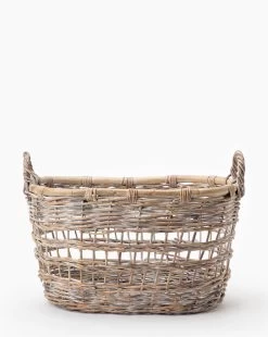 Rattan Handled Basket -Decoration Specialty Shop RattanHandledBasket MDCR2026 NAT L