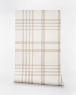 Rigby Plaid Print Wallpaper -Decoration Specialty Shop RigbyPlaidNAT