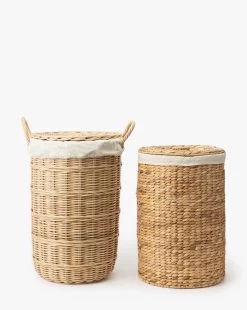 Round Water Hyacinth Basket -Decoration Specialty Shop RoundWaterHyacinthBasket MDCR2076 NAT OS D3