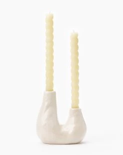 Twisted Candles (Set Of 2) -Decoration Specialty Shop TwistedCandles Setof2 MDCR2398 CRM S2 D1