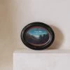Vintage Round Mountain Landscape Painting