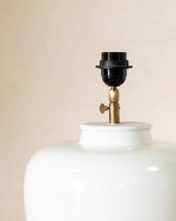 Vintage White Glazed Lamp -Decoration Specialty Shop VintageWhiteGlazedLamp MLHT1059 WHT OS D2