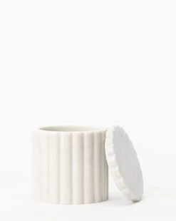 White Marble Canister 6 White Marble Canister -Decoration Specialty Shop WhiteMarbleCanister 1