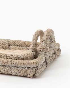 Whitewashed Handled Tray -Decoration Specialty Shop WhitewashedHandledTray MDCR2287 GRY D2