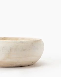 Bloomingville Whitewashed Wooden Bowl 7 Bloomingville Whitewashed Wooden Bowl -Decoration Specialty Shop WhitewashedWoodenBowl MDCR1068 CRM OS D1