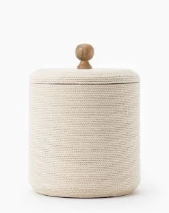 Wrapped Lidded Container -Decoration Specialty Shop WrappedLiddedContainer MDCR2404 NAT L