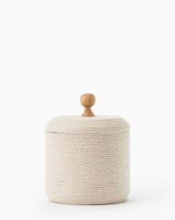 Wrapped Lidded Container -Decoration Specialty Shop WrappedLiddedContainer MDCR2404 NAT S